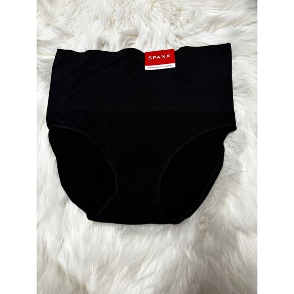 Spanx NWT Ecocare Seamless Shaping Thongs Very Black Size M High Waist Bottom - Picture 1 of 5